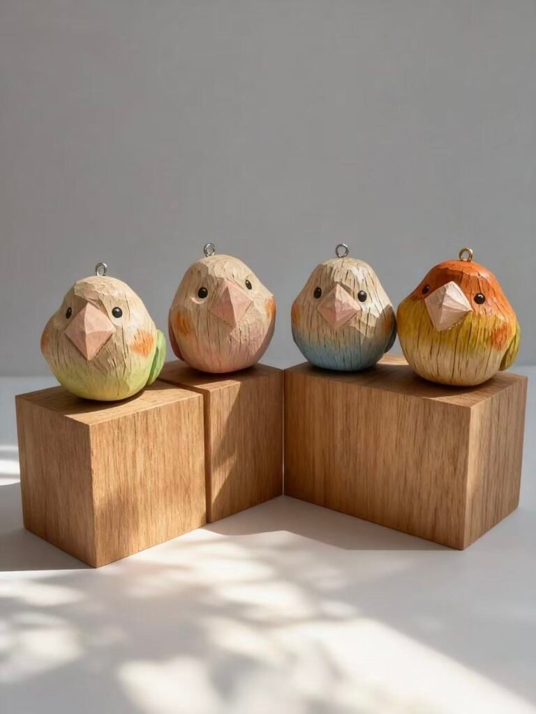 Parrot Bird – Painted Wood Figure